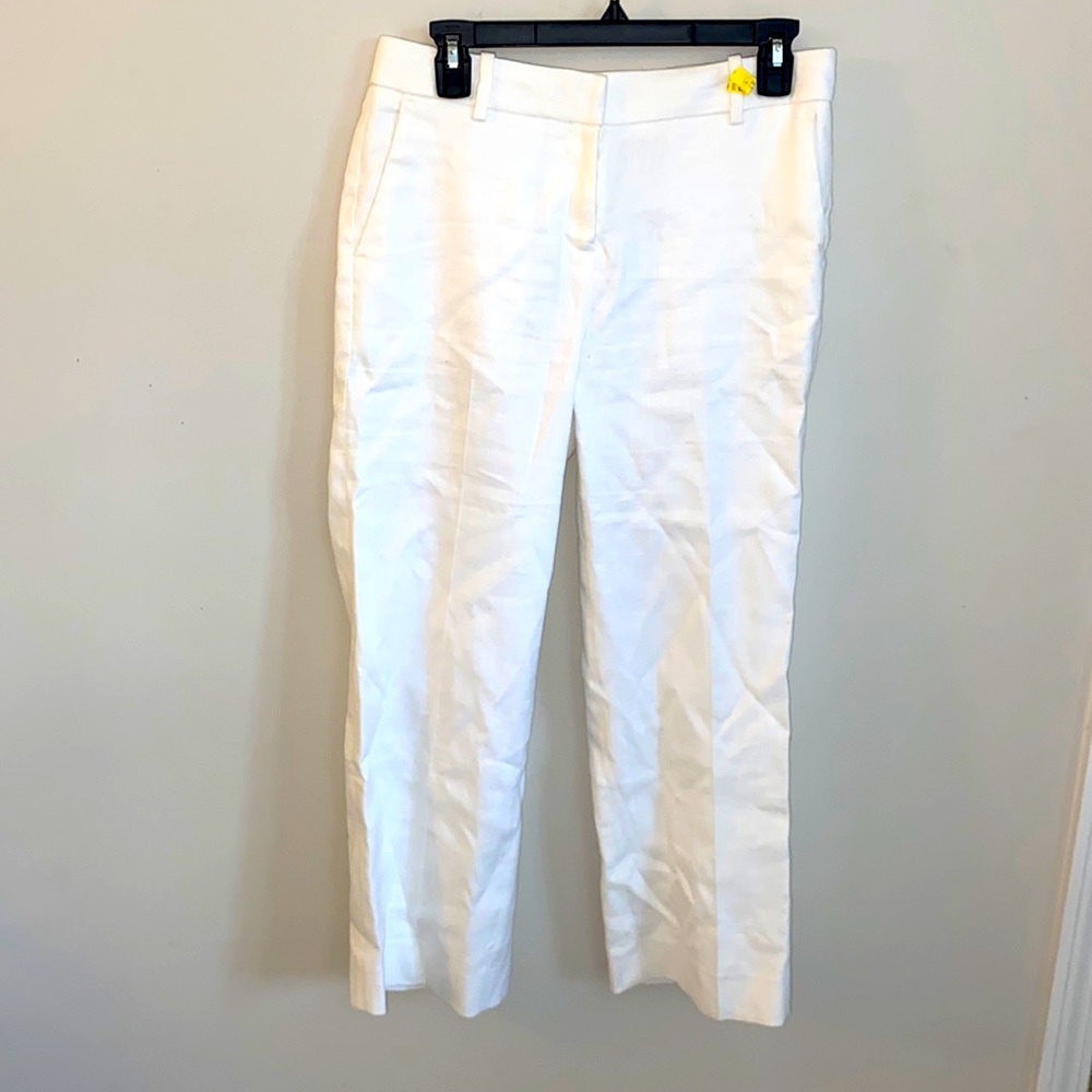 White linen pants
